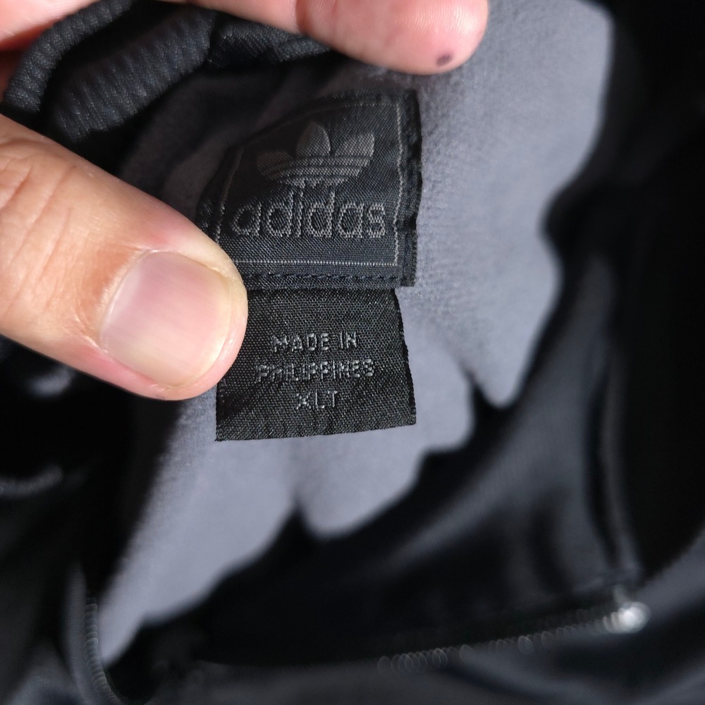 Adidas Originals Track Jacket Mens XLT Black Trefoil 3-Stripe Full Zip AGC 002 - Picture 9 of 14